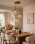(TLD)  Modern Bell Shape 3-Light Cluster Pendant