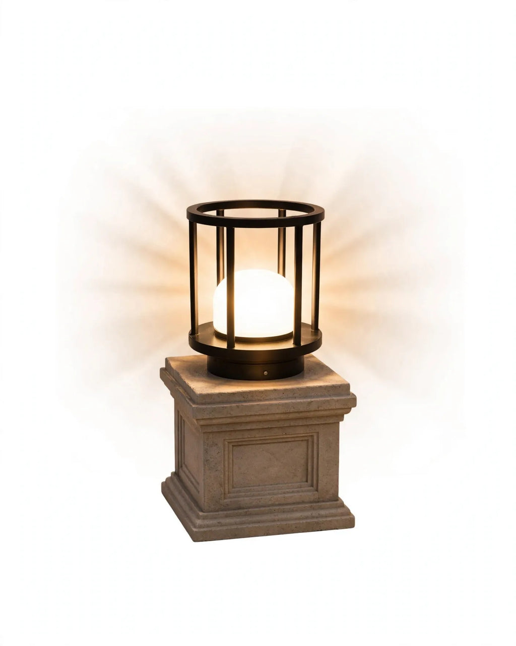 (TLD) GLOBE DOME Luxury Modern Outdoor Pillar Gate Light -12 WT