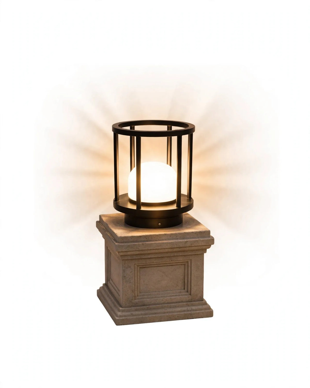 (TLD) GLOBE DOME Luxury Modern Outdoor Pillar Gate Light -12 WT
