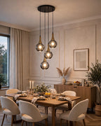 (TLD) Smoky Grey Raindrop Cascade Pendant Light