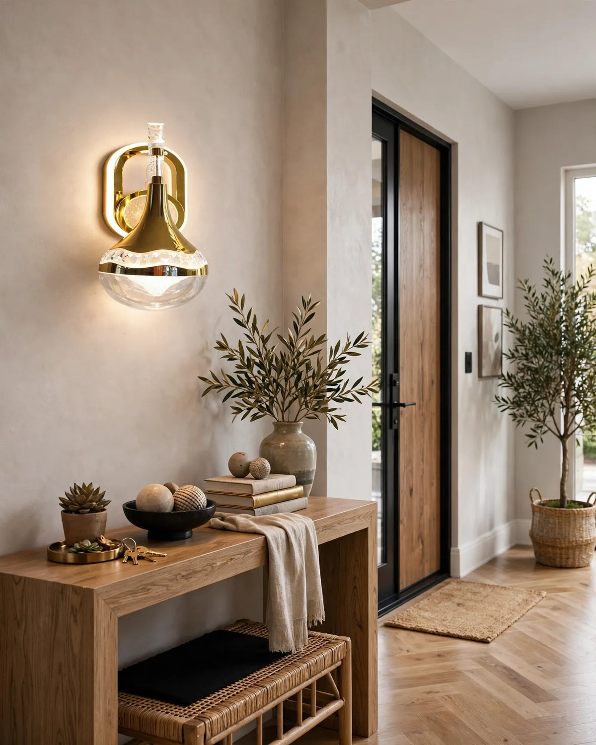 (TLD) TRUMPET - Luxury Gold Crystal Wall Sconce