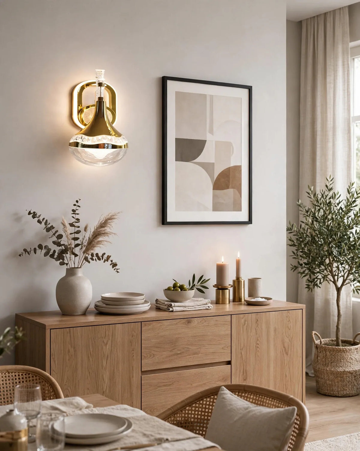(TLD) TRUMPET - Luxury Gold Crystal Wall Sconce
