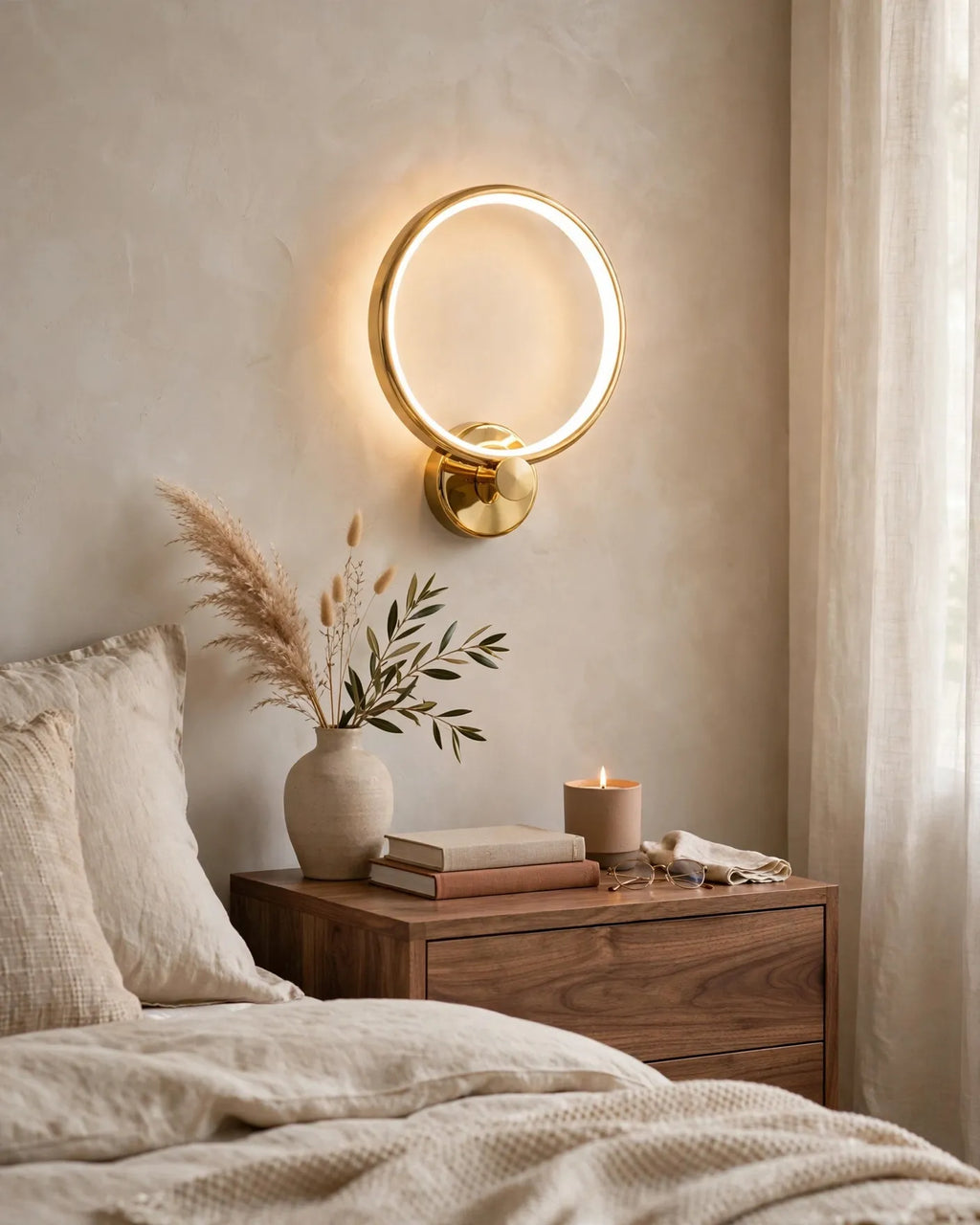 (TLD) HALO - Minimalist Gold Ring LED Wall Light