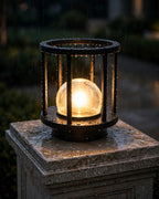(TLD) GLOBE DOME Luxury Modern Outdoor Pillar Gate Light -12 WT