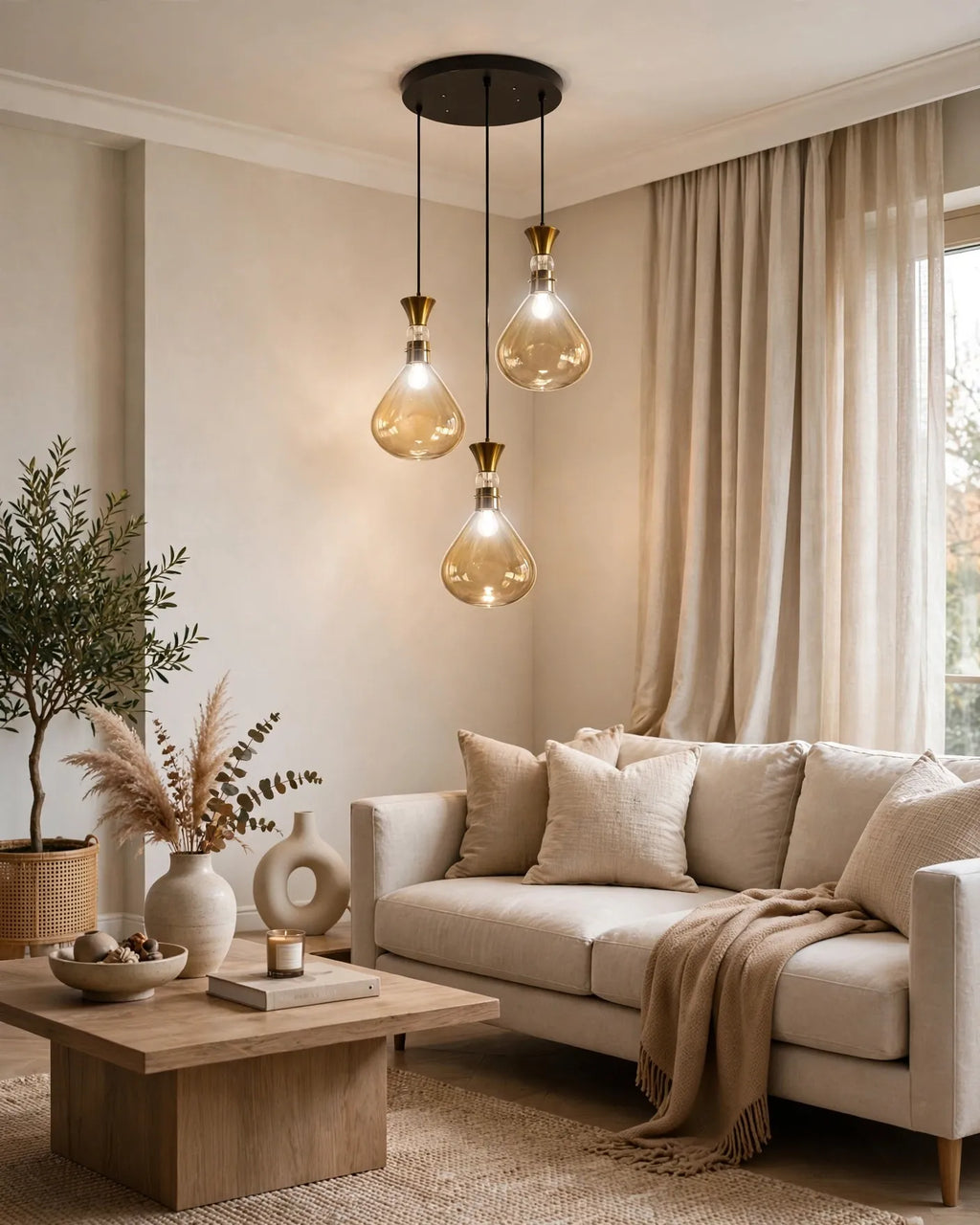 (TLD) 4-Light Spiral Cluster Pendant Light