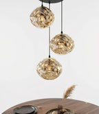 (TLD)  Golden Ripple Wave Ball Hanging Light