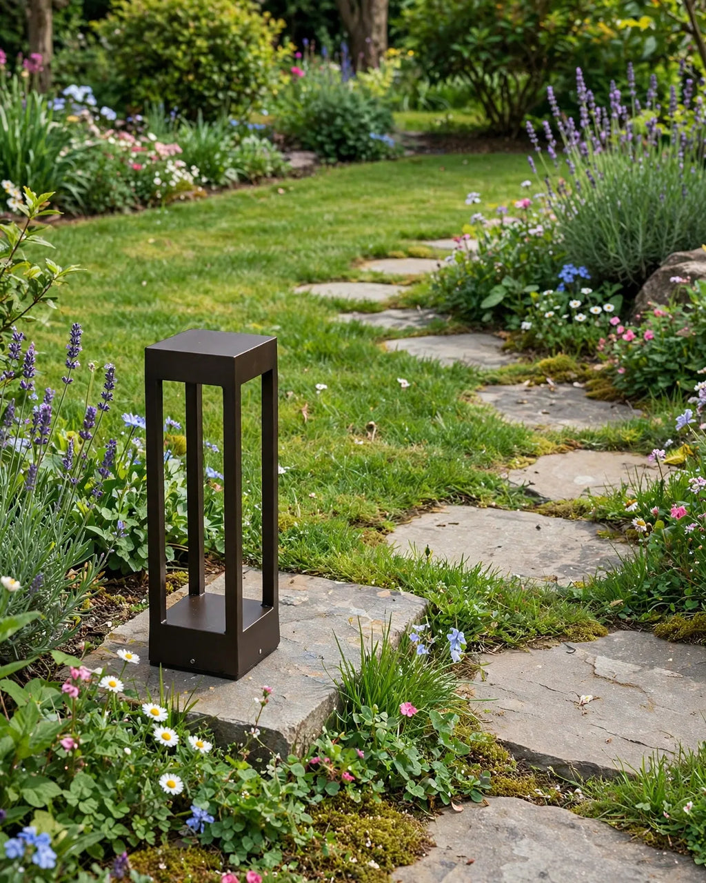(TLD) Modern Cage Bollard Garden Light -12 WT