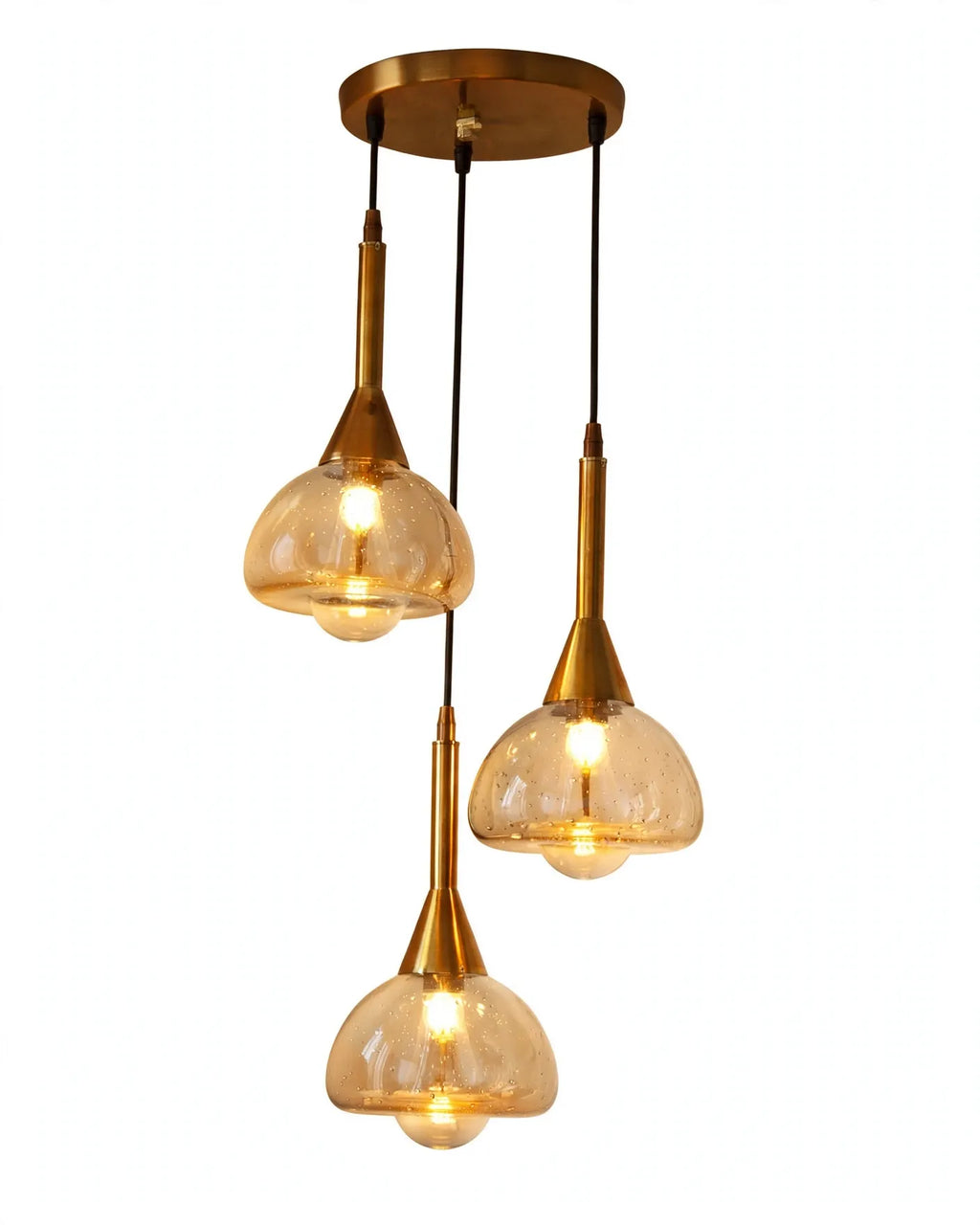(TLD)  Modern Bell Shape 3-Light Cluster Pendant