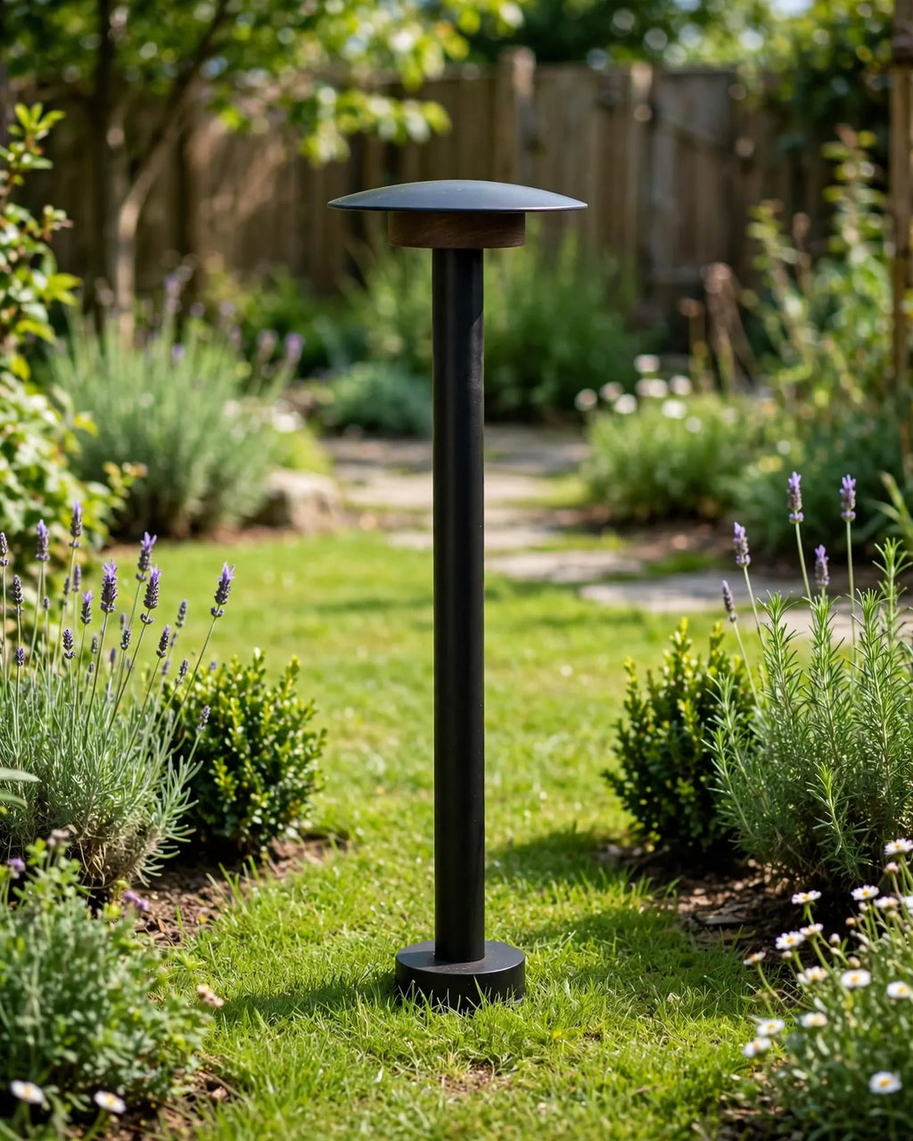 (TLD) UFO TOWER -Tall Minimal Garden Bollard Pathway Light (Warm White) -12 WT