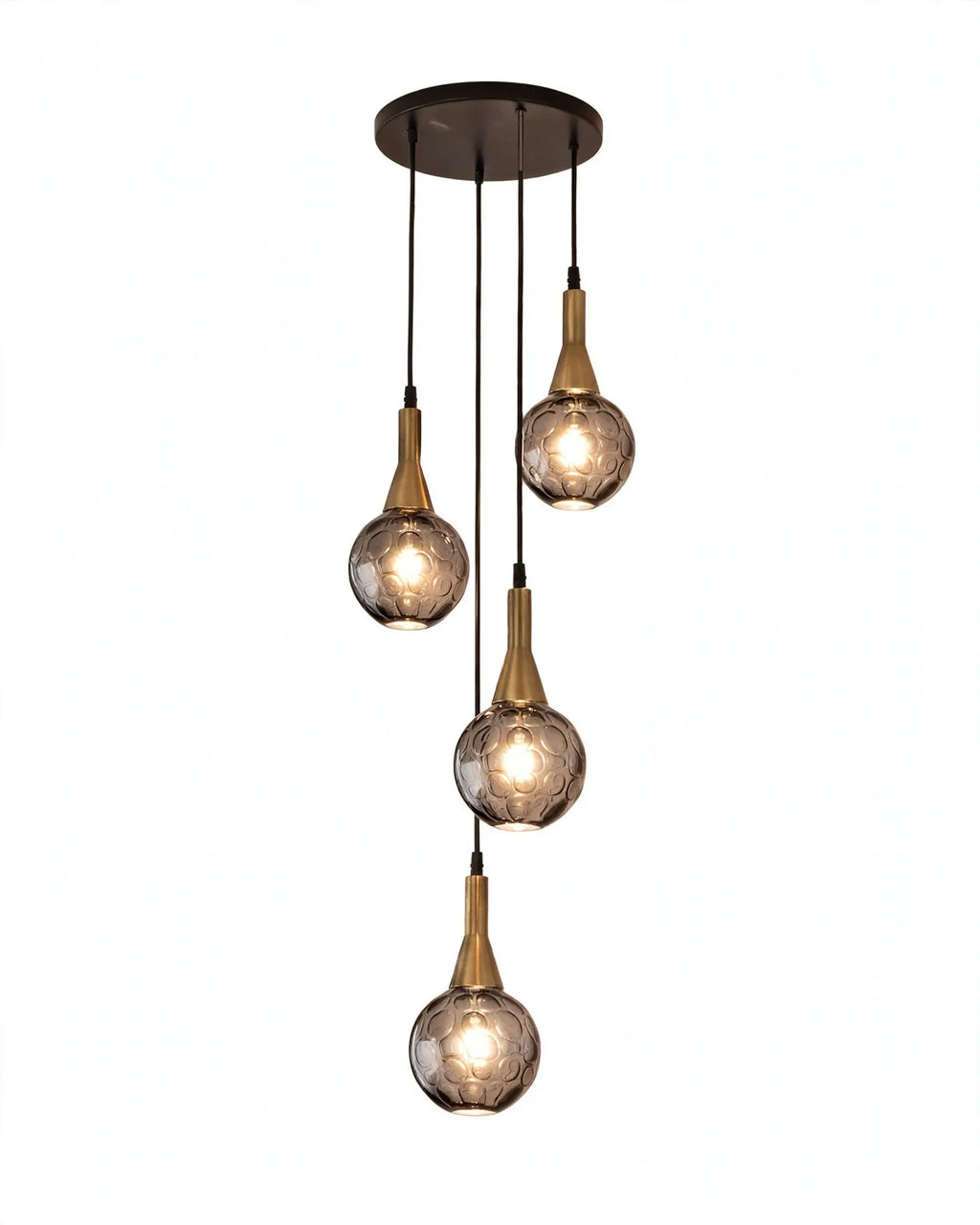 (TLD) Smoky Grey Raindrop Cascade Pendant Light