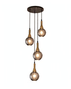 (TLD) Smoky Grey Raindrop Cascade Pendant Light