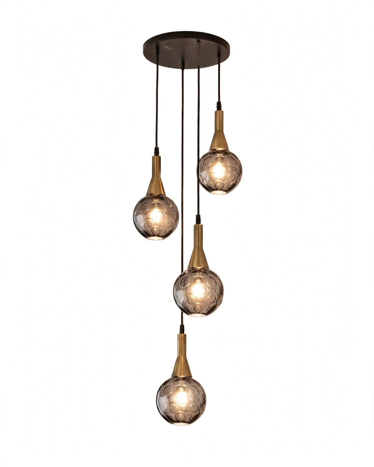 (TLD) Smoky Grey Raindrop Cascade Pendant Light