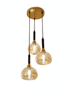 (TLD)  Golden Honey Bubble Trio Hanging Light