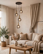 (TLD) Smoky Grey Raindrop Cascade Pendant Light