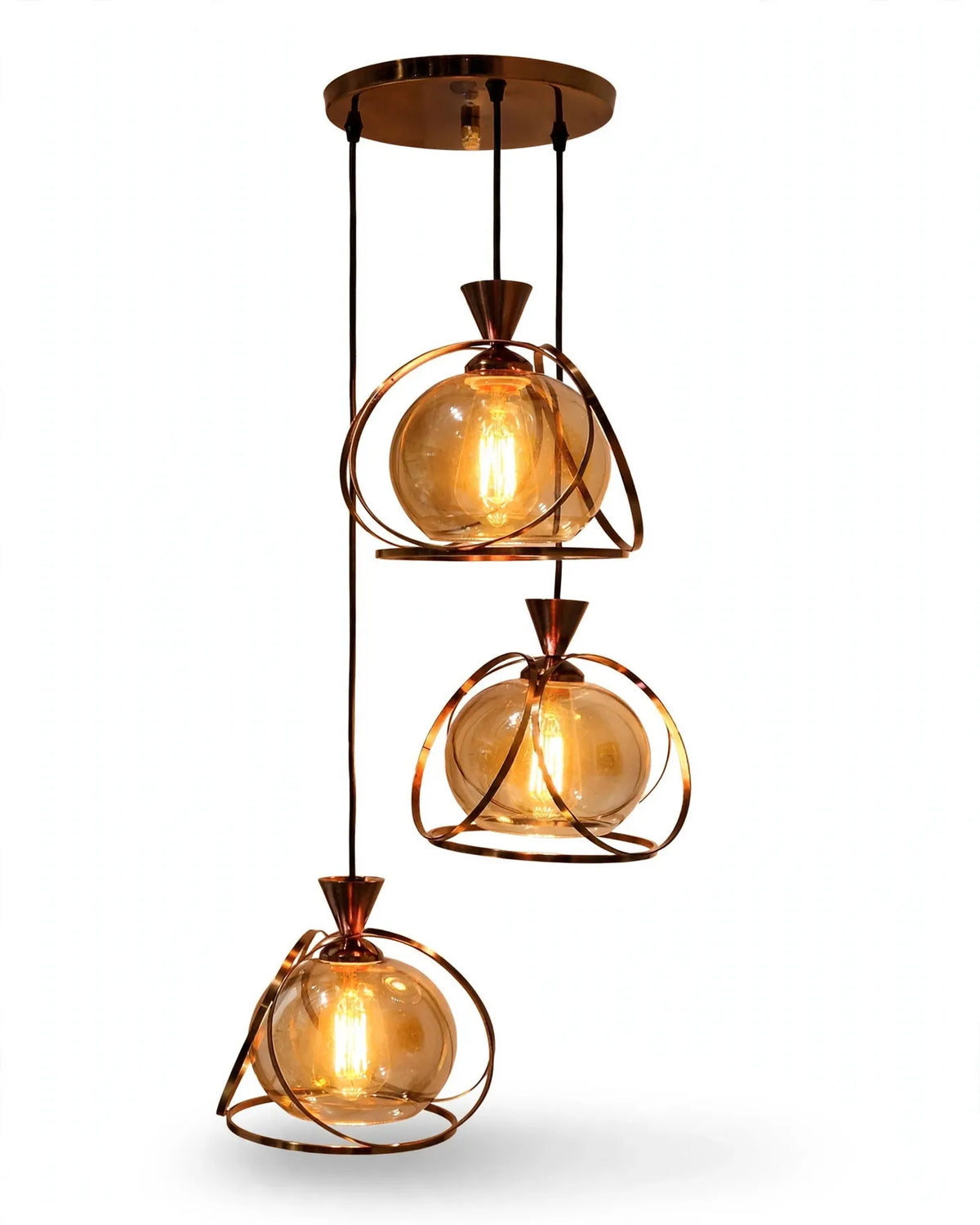 (TLD) Amber Globe with Brass Frame