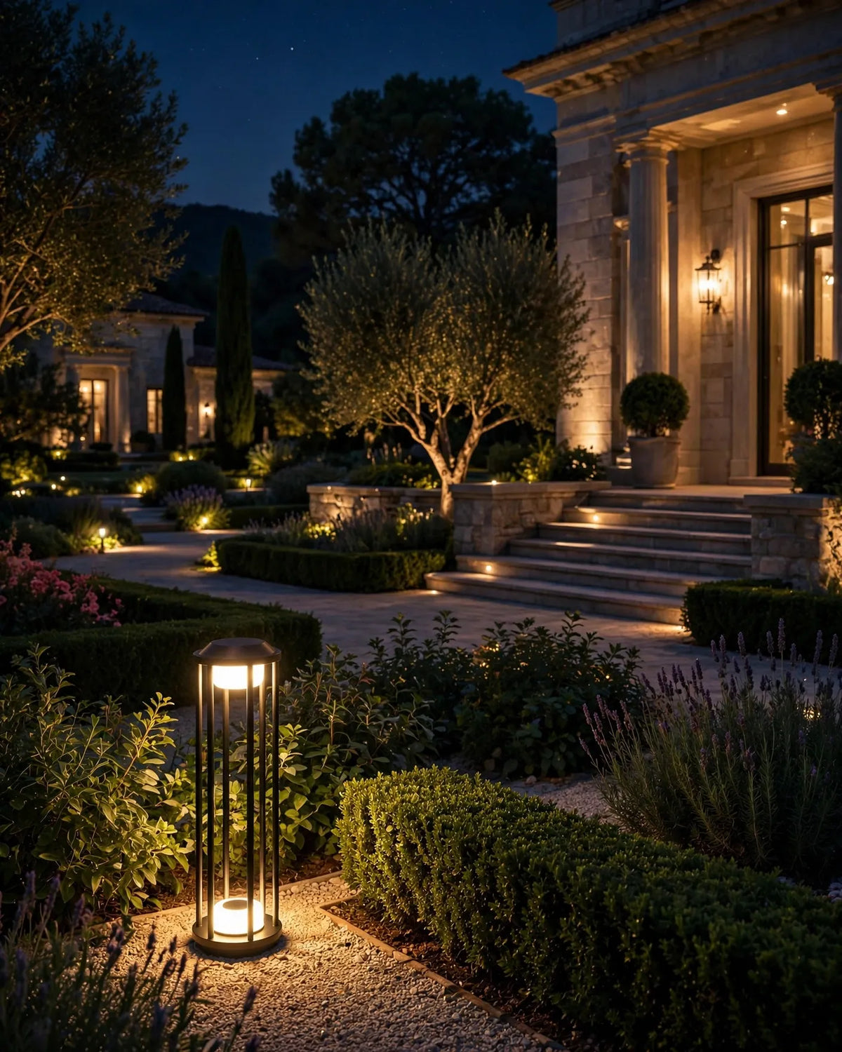 (TLD) ESTATE - Tall Glass Pillar Compound Light 12 WT