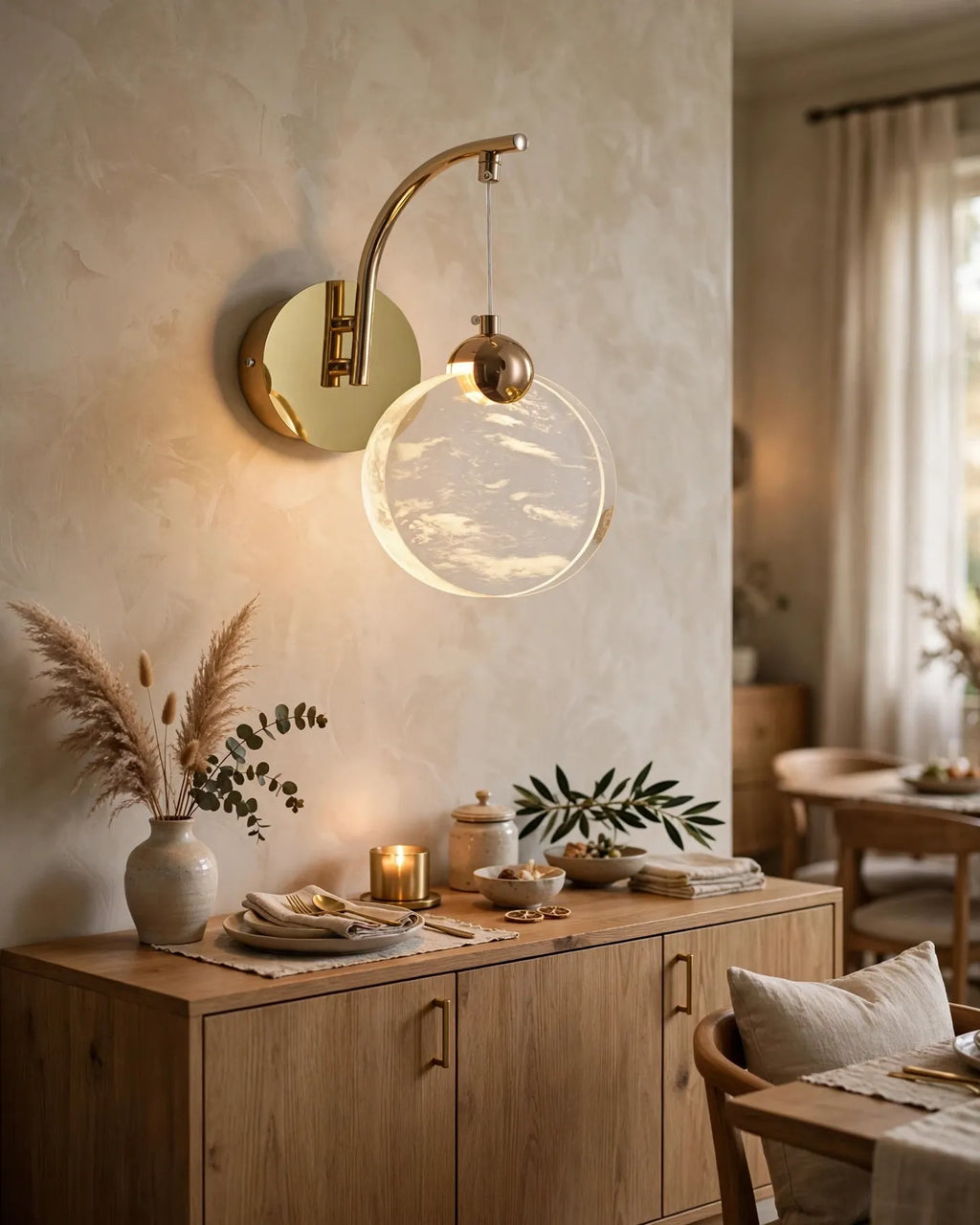 (TLD) Moon Glow - Modern Nordic Wall Lamp - Gold
