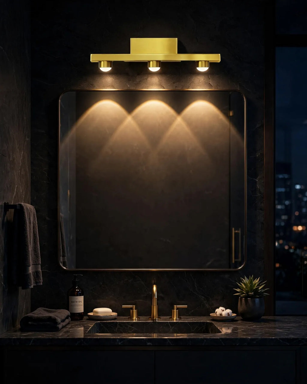 (TLD) Triple Spot Gold Mirror Light