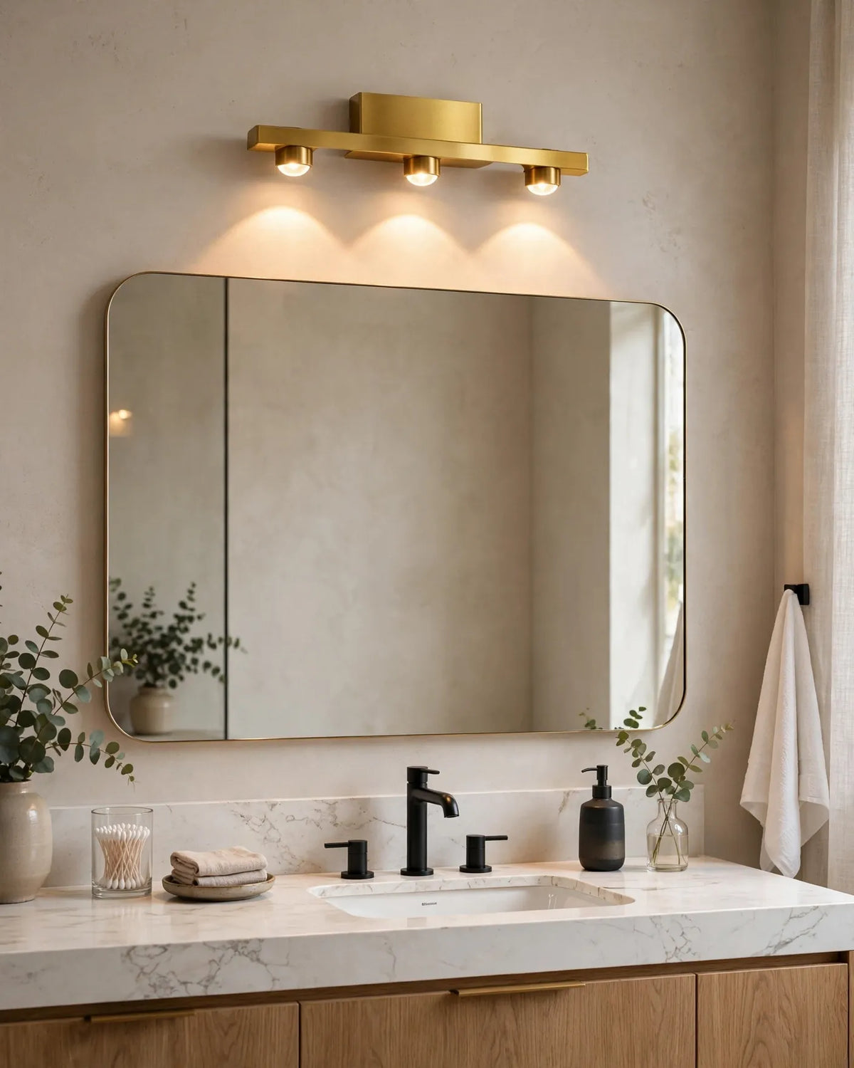 (TLD) Triple Spot Gold Mirror Light