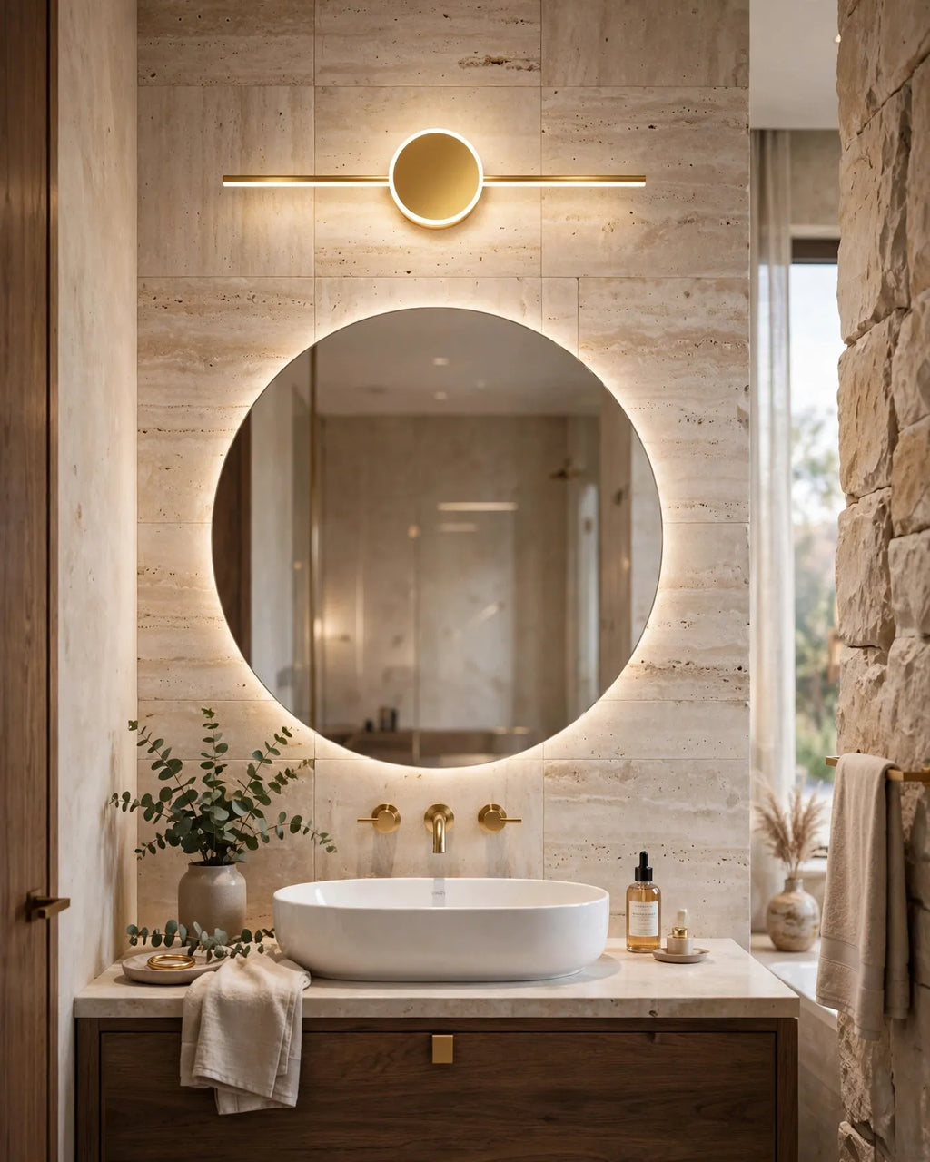(TLD) Eclipse - Modern LED Mirror Light - Brass