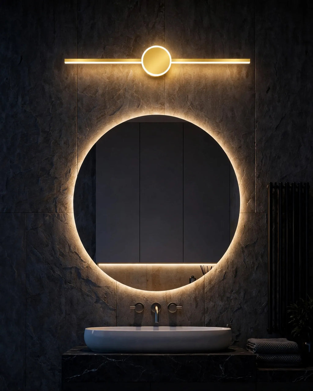 (TLD) Eclipse - Modern LED Mirror Light - Brass