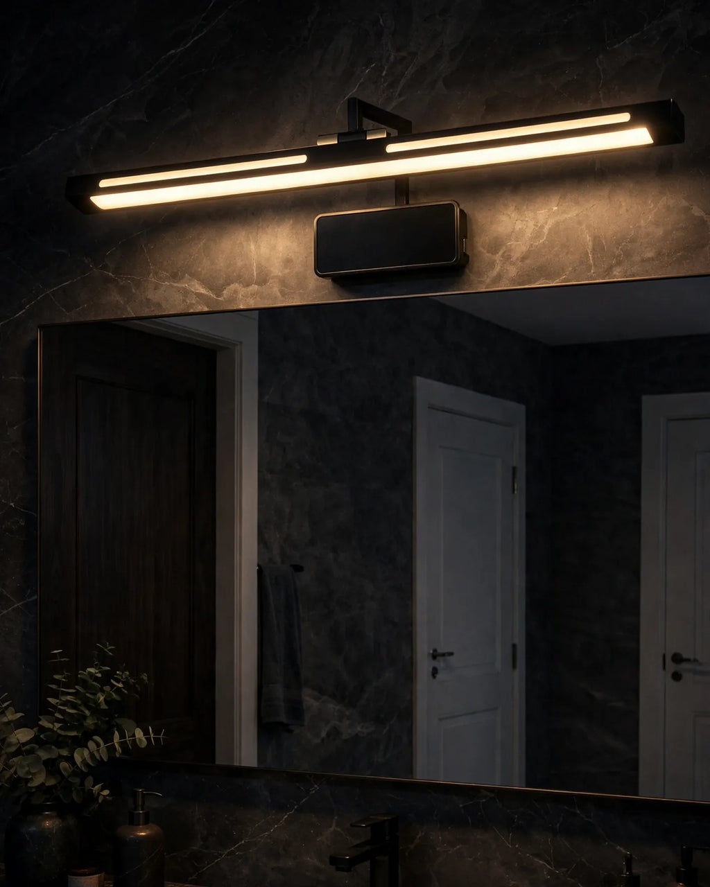 (TLD) Modern Black LED Mirror Vanity Light