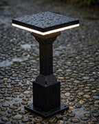 (TLD) Minimalist Square Top Outdoor Lawn & Garden Bollard Light -12 WT