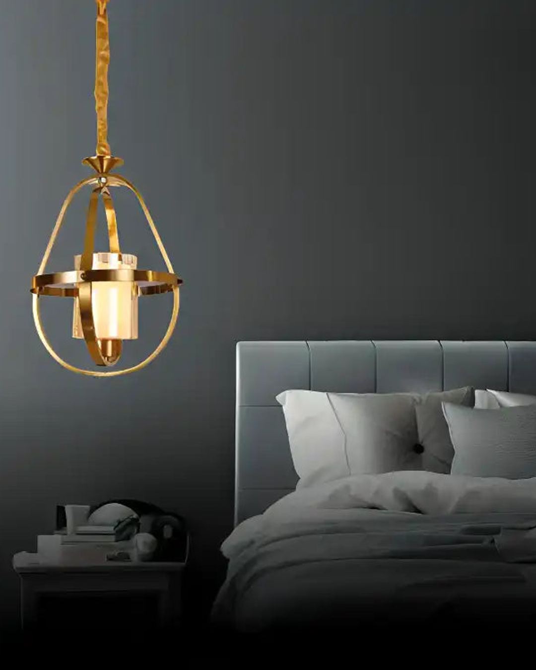 (TLD) 1 Light LED Gold Brass Amber Glass Pendant Light