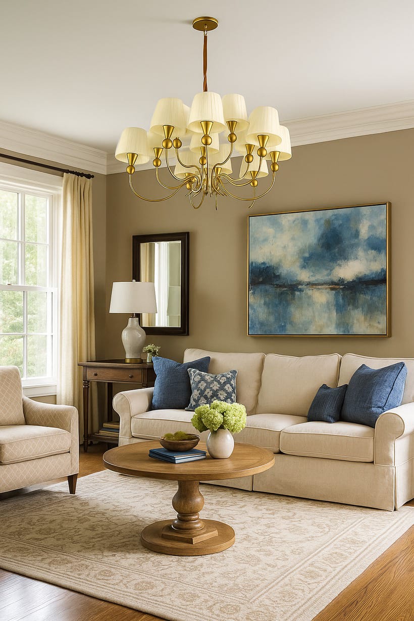 (TLD) Classic Serena Gold Chandelier - 8 Lights