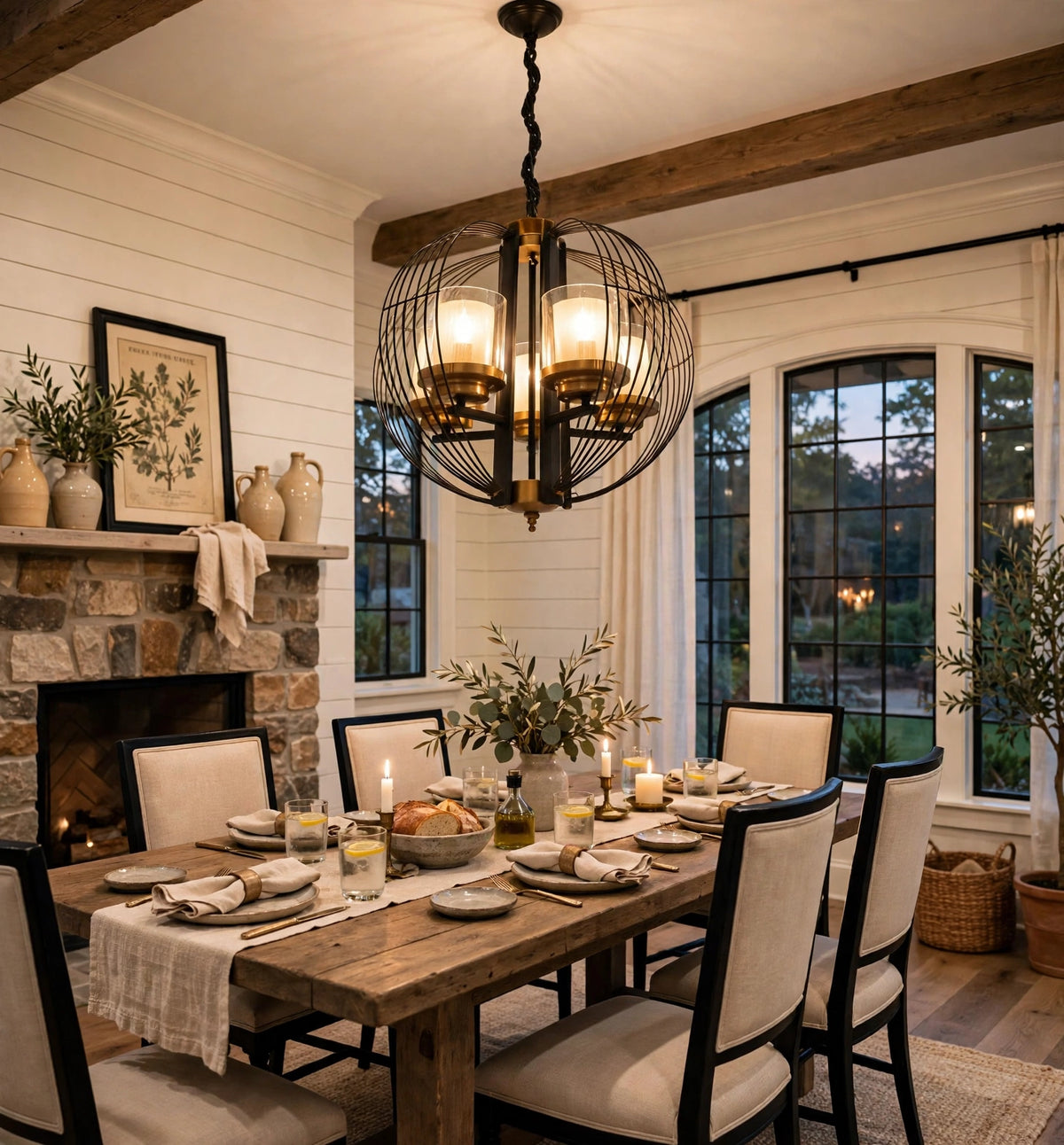 (TLD) VINTAGE Nest Chandelier - 4 Light