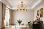(TLD) CROWN 6-Light Modern Crystal Chandelier - Gold