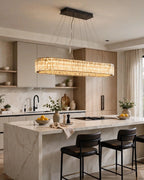 (TLD) CRYSTAL LOOP Oval Golden Chandelier