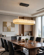(TLD) CRYSTAL LOOP Oval Golden Chandelier