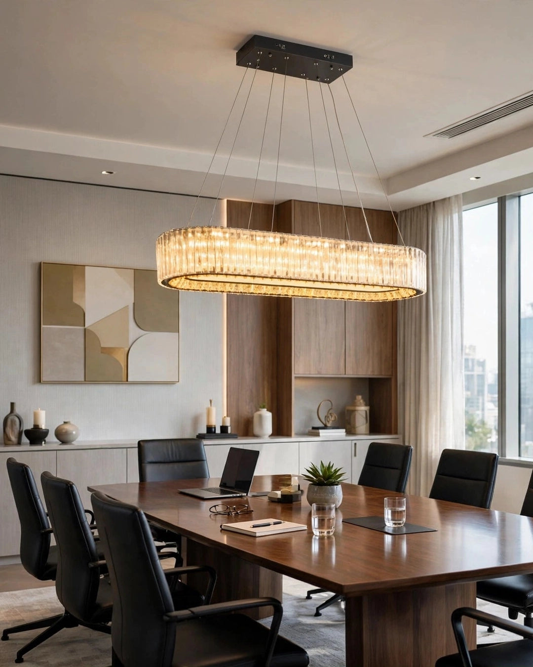 (TLD) CRYSTAL LOOP Oval Golden Chandelier