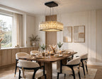 (TLD)  DIAMOND Square Crystal Halo Chandelier 500 MM