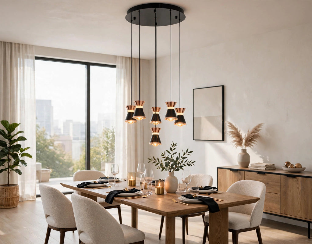 (TLD) Rose Suspension Gold Pendant Light -9