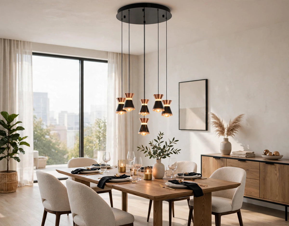 (TLD) Rose Suspension Gold Pendant Light -9