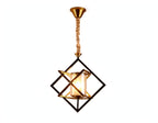(TLD) Modern Geometric Cage - Black + Brass Hanging Light