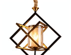 (TLD) Modern Geometric Cage - Black + Brass Hanging Light