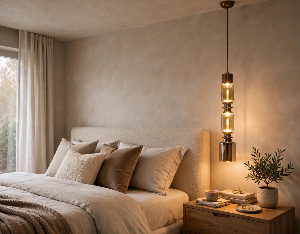 (TLD) Brass & Clear Glass Tower Pendant Light