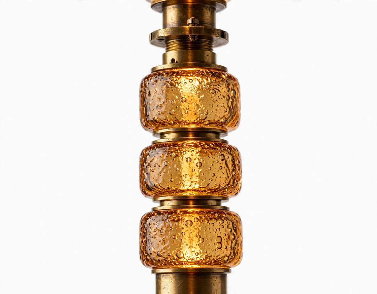 (TLD) Brass & Clear Glass Tower Pendant Light