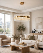 (TLD) Modern crystal ring  luxury gold chandelier - 800 MM
