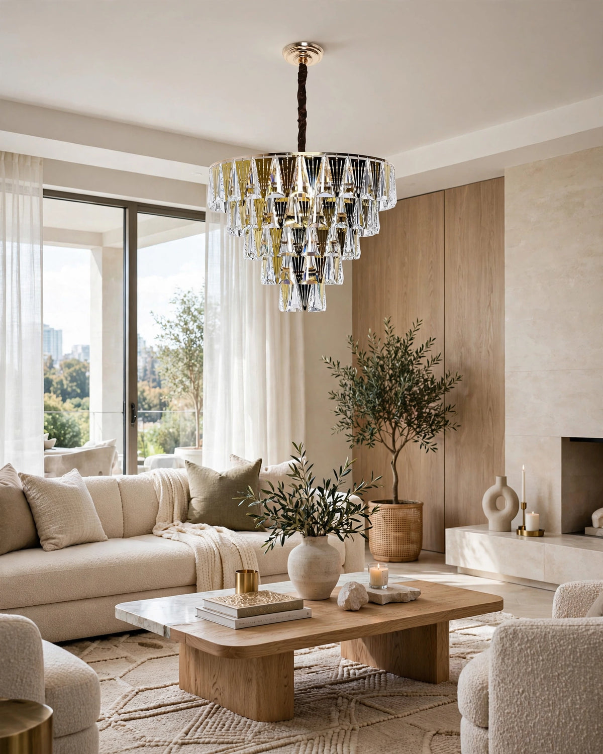 (TLD) VORTEX Crystal Pyramid Chandelier-500 MM