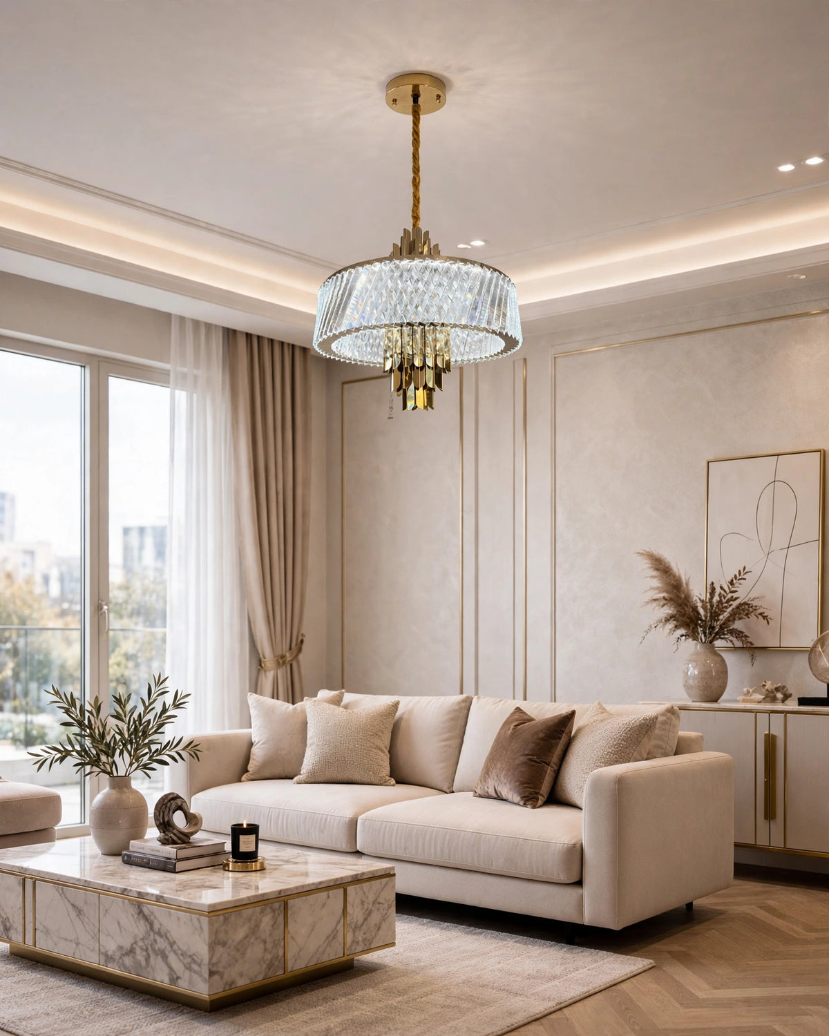 (TLD)  Round Crystal Chandelier -500MM