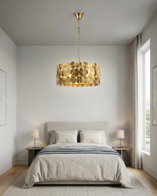 (TLD) 400 mm Golden Circular Plates Modern Chandelier
