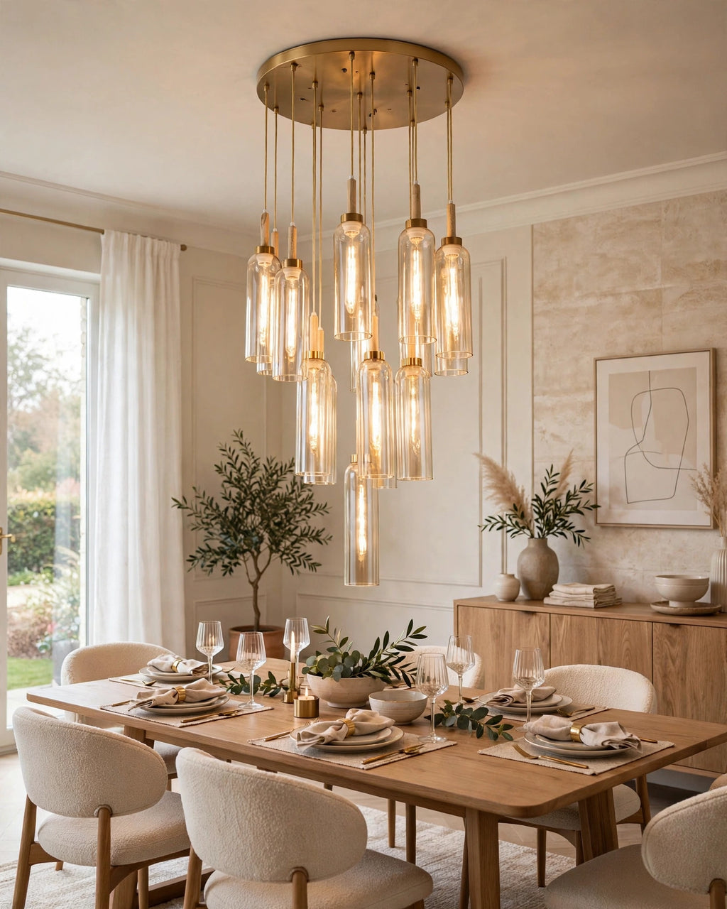 (TLD) Tiered Tube Chandelier - Smoke - 10 Lights