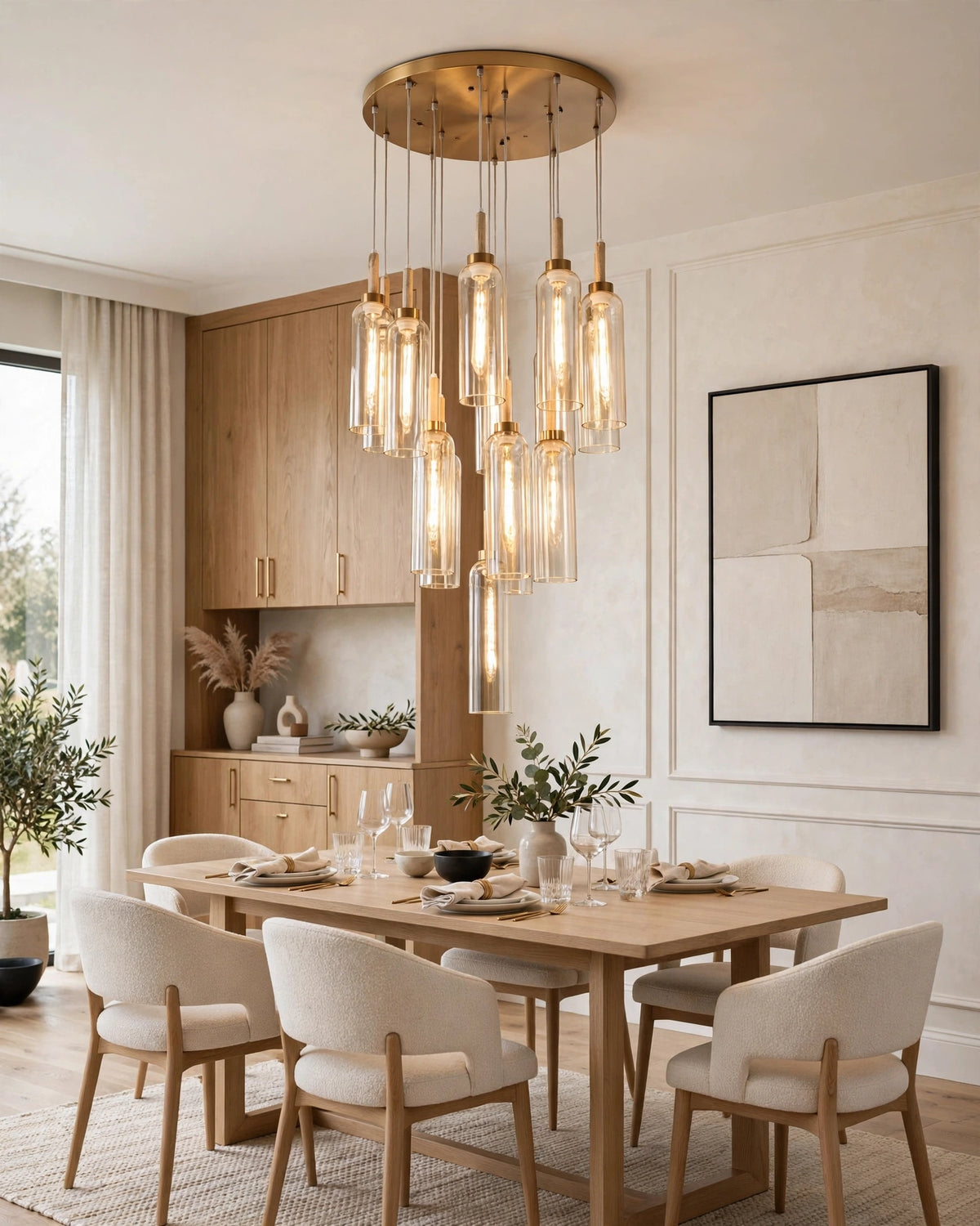(TLD) Tiered Tube Chandelier - Smoke - 10 Lights