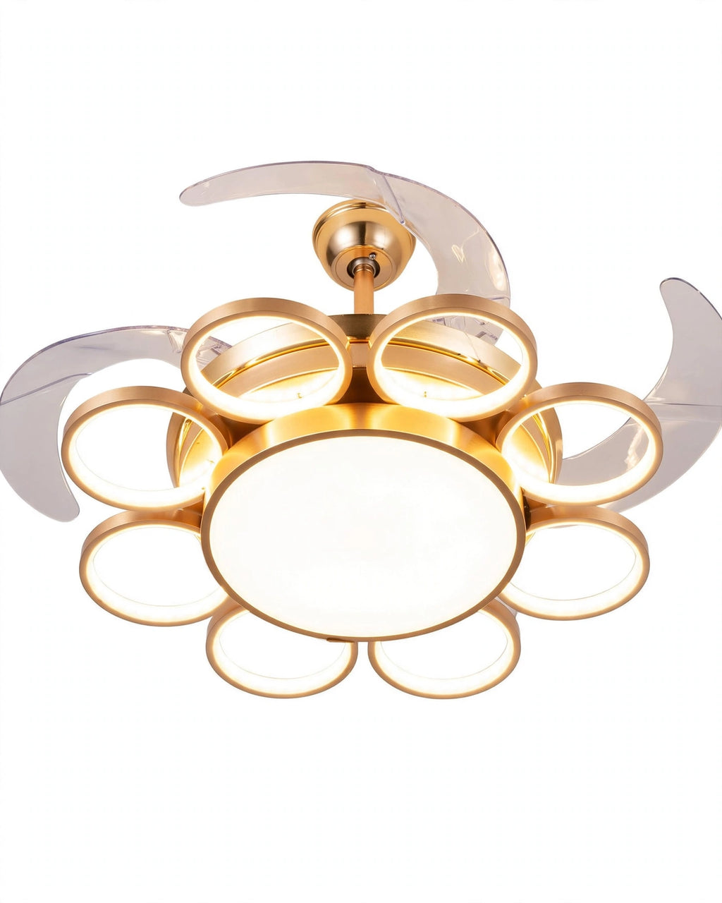 (TLD) Electa Retractable Ceiling Fan + Chandelier Light (with Remote Control)