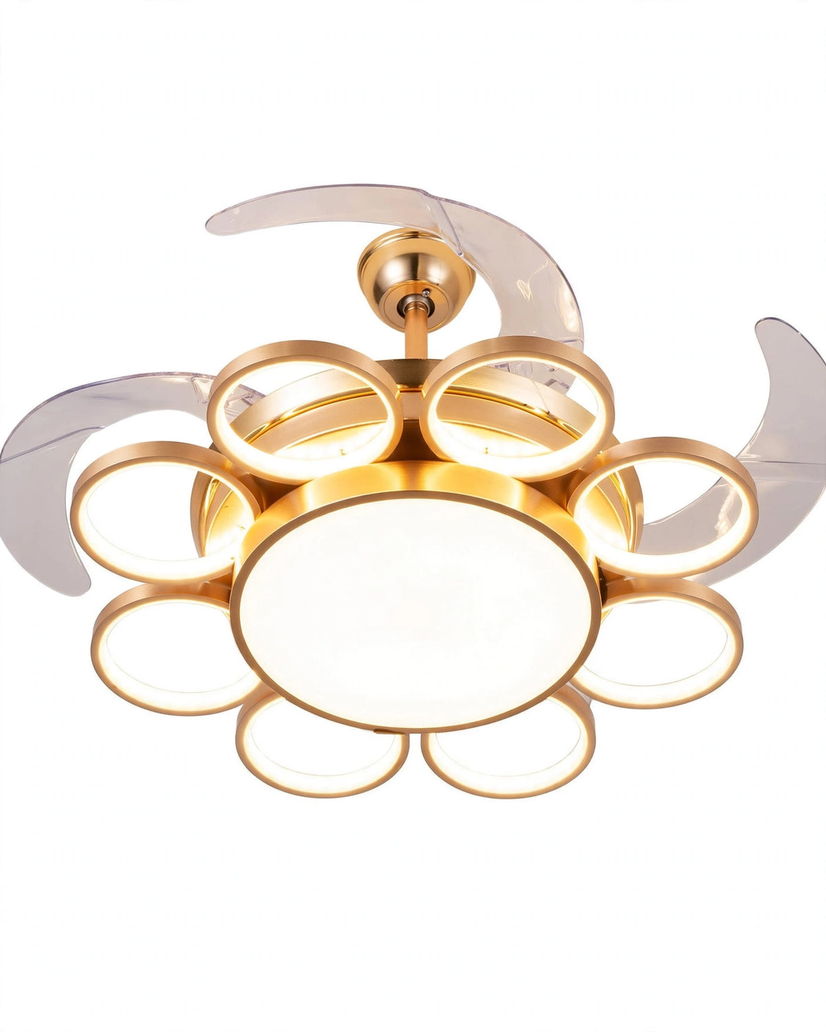 (TLD) Electa Retractable Ceiling Fan + Chandelier Light (with Remote Control)