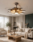 (TLD) Floraglow Retractable Ceiling Fan + Chandelier Light (with Remote Control)